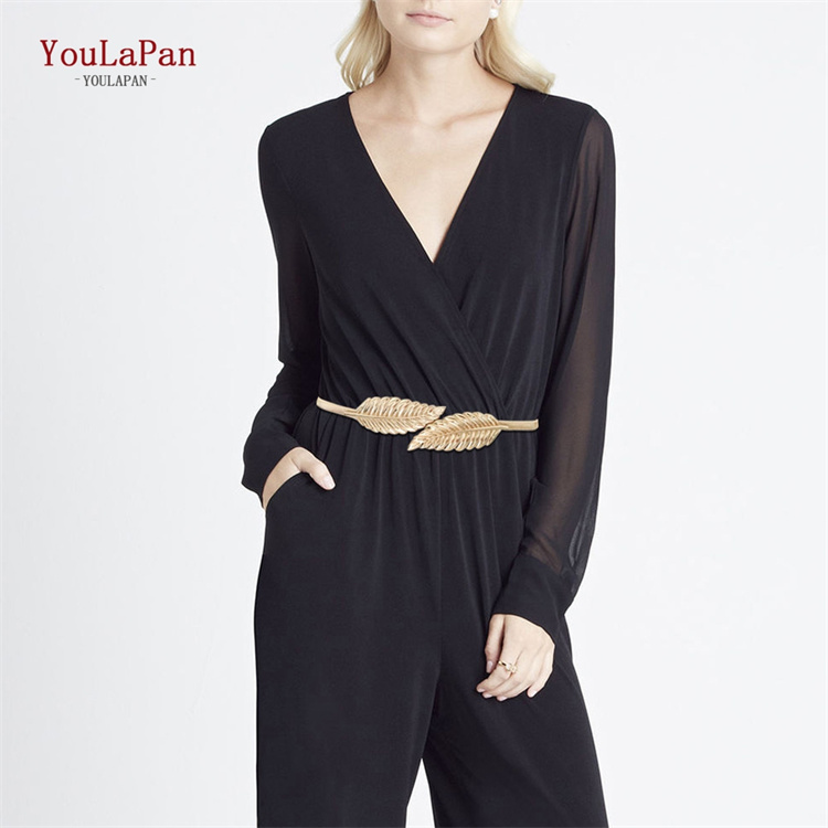 YouLaPan S448 Wholesale Alloy Leaf Buckle Belt  Metallic Ladies Coat Coat Dress Waist Decoration