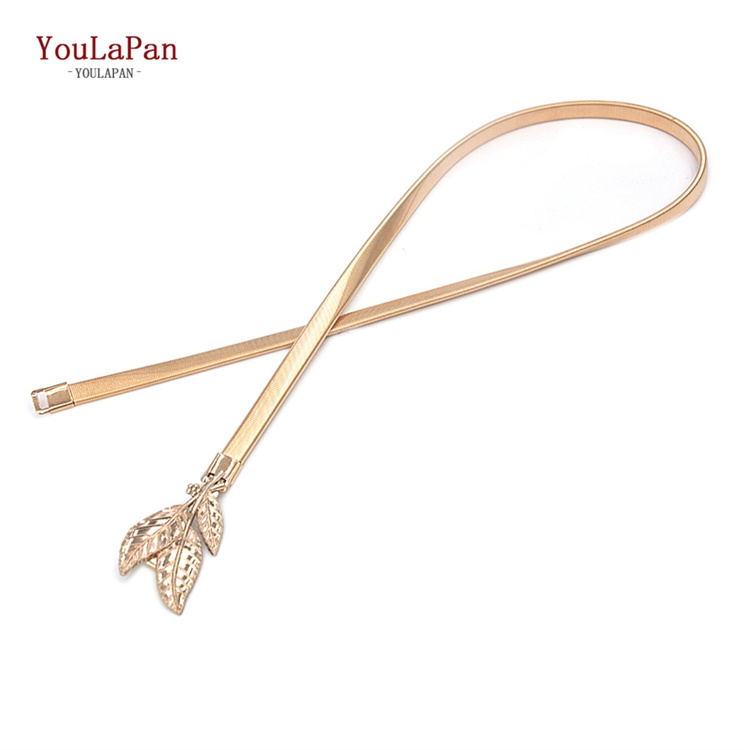 YouLaPan S447 Fashion Ladies Coat Sweater Dress Belt Wholesale High Quality  Alloy Leaf Buckle Belt