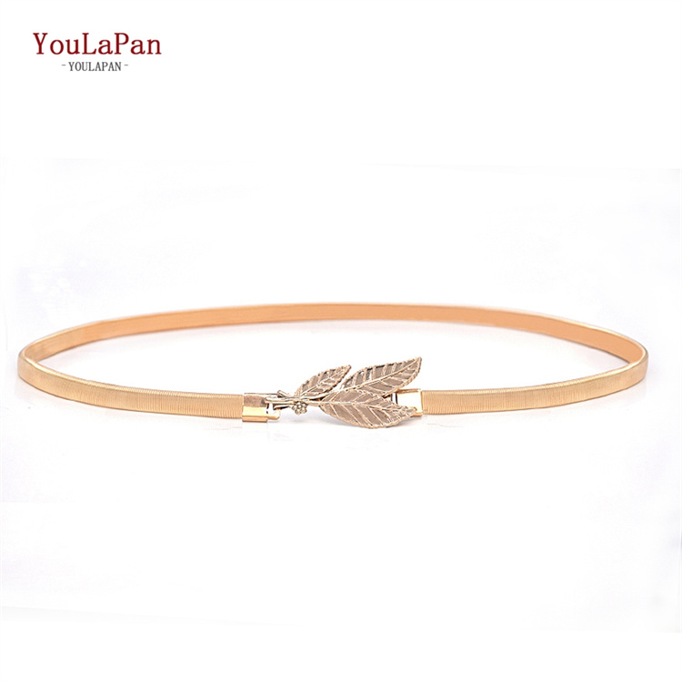 YouLaPan S447 Fashion Ladies Coat Sweater Dress Belt Wholesale High Quality  Alloy Leaf Buckle Belt