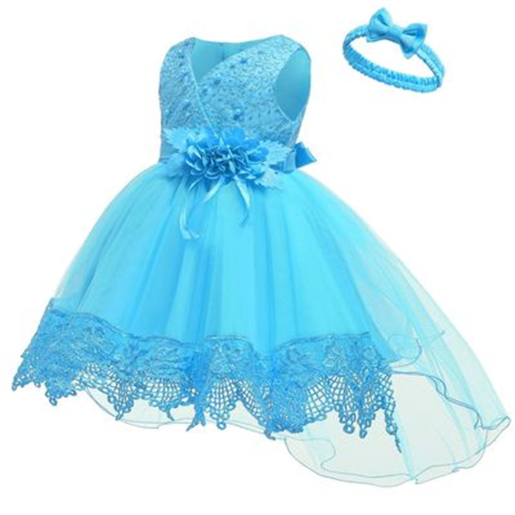 LZH Baby Girls Christening Princess Dress Infant 1 Year Birthday Evening Dress Kids Wedding Party Ball Gown