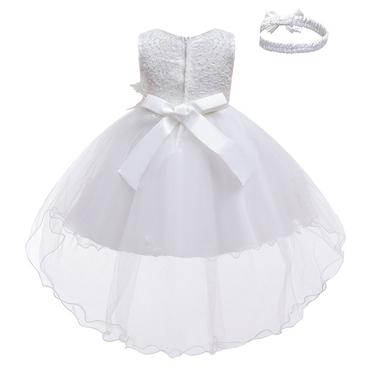 LZH Baby Girls Christening Princess Dress Infant 1 Year Birthday Evening Dress Kids Wedding Party Ball Gown