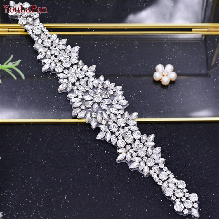 YouLaPan S319-T Rhinestone Appliques Are easy To Match With Dresses And Wedding Dresses Crystal Heat Repair Clothes Patc