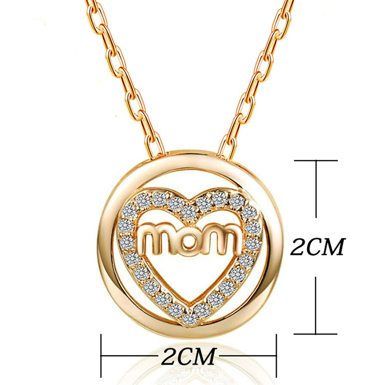 Helpushine Letter MOM Necklace Hot Sale Heart Pendant Fashion Jewelry Mother's Day Gift