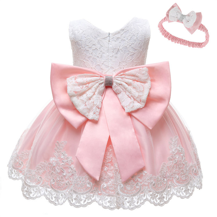 LZH Baby Clothing Girl Dress For Kids 1st Birthday Dress Infant Lace Princess Party Gown Wedding Baby Dresses