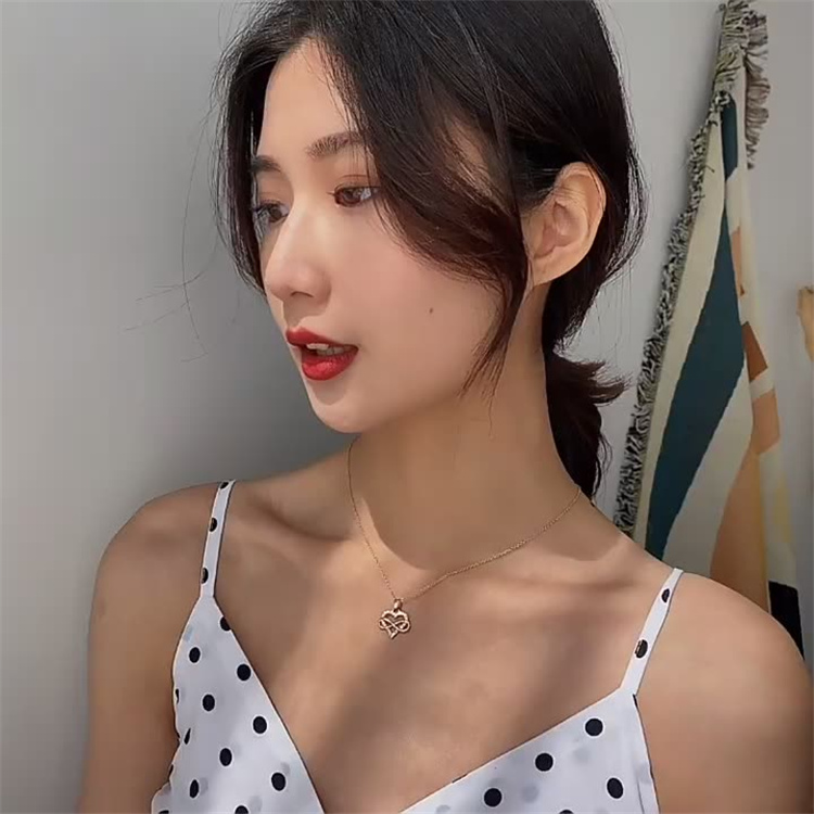 Helpushine Korean Trend Heart Necklace Titanium Steel Necklace Women's Choker Necklace Wholesale