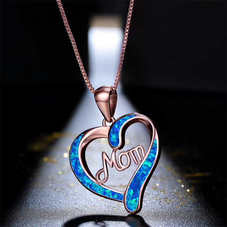 Amazon Fashion Heart Necklace MOM Letter Pendant Necklace Mother's Day Gift jewelry