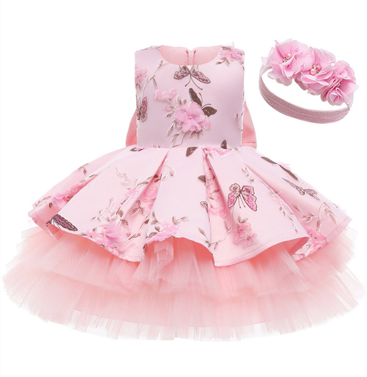 LZH Children Formal Wedding Ball Gown Elegant Toddler Girl Princess Dresses Kids Evening Party Dress