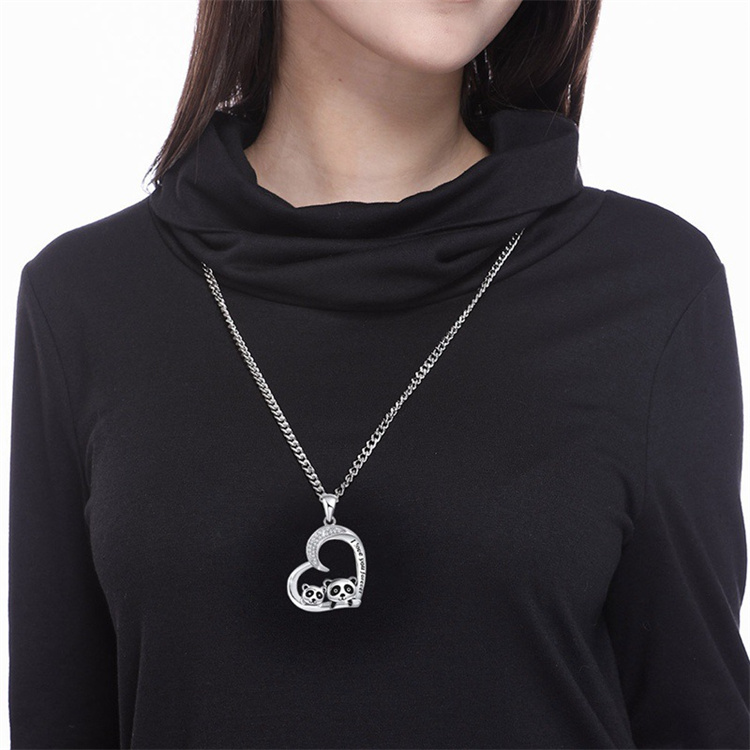 Helpushine New hot selling simple panda necklace mother's day gift choker chain pendant necklace