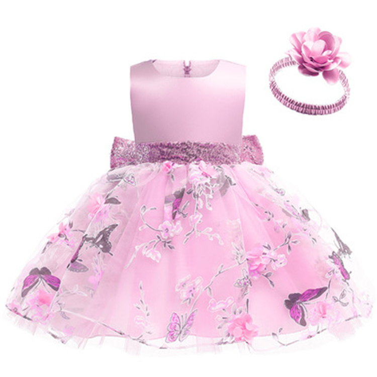 LZH Flower Kids Wedding Birthday Party Dresses Ball Gown Toddler Girls Princess Dress