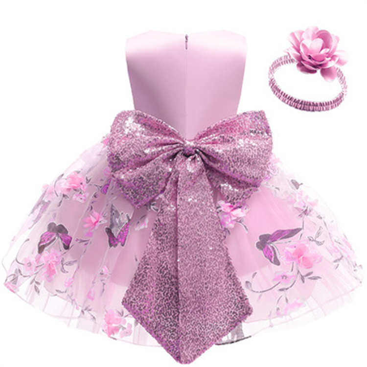 LZH Flower Kids Wedding Birthday Party Dresses Ball Gown Toddler Girls Princess Dress