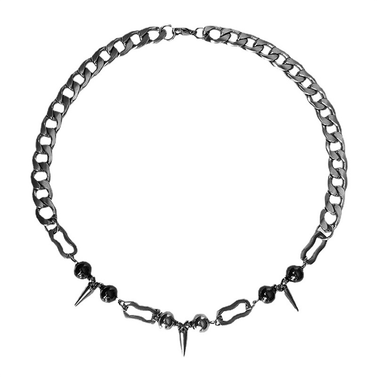 Helpushine Hot sale stainless steel necklace new hip hop punk trend necklace wholesale