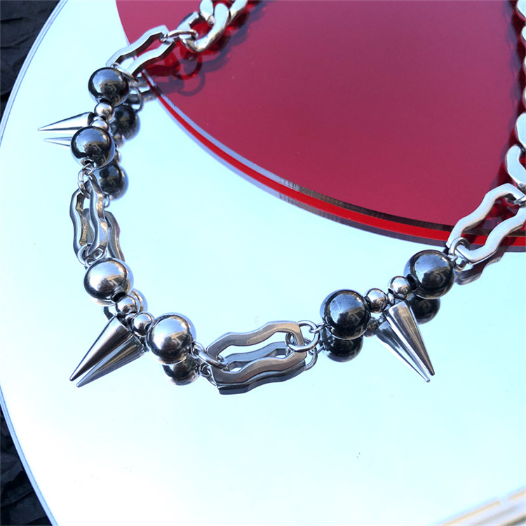 Helpushine Hot sale stainless steel necklace new hip hop punk trend necklace wholesale