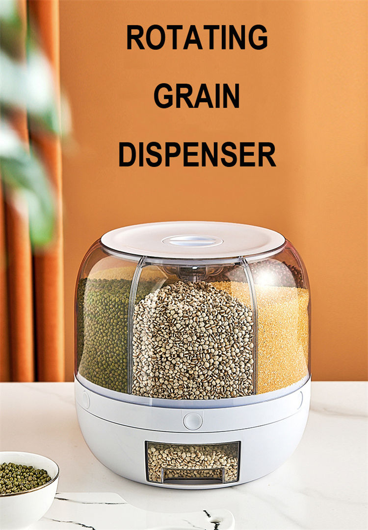 Grain Storage Container Cereal Dispenser Rotate Rice Dispenser