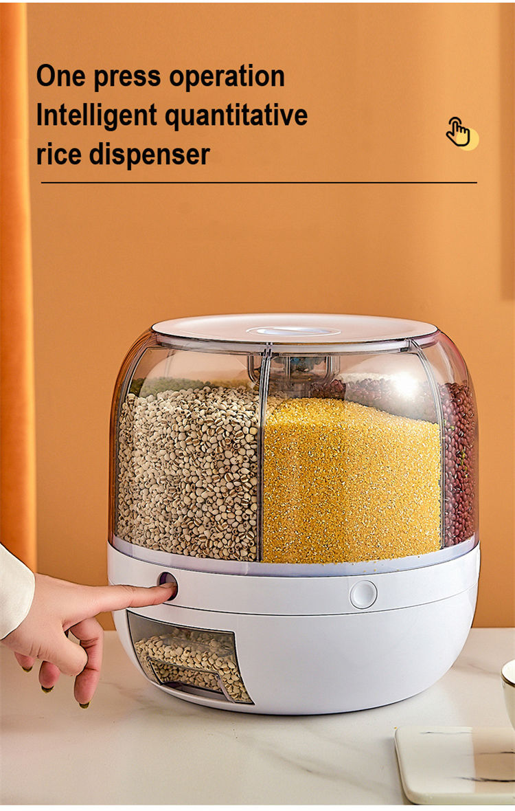Grain Storage Container Cereal Dispenser Rotate Rice Dispenser