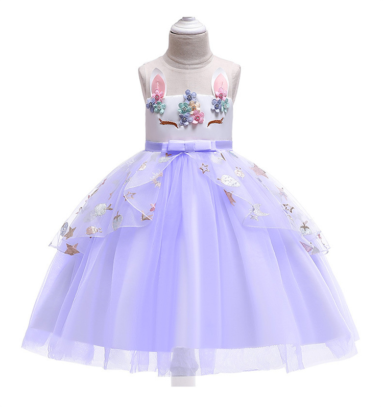 LZH Kids Unicorn Birthday Party Easter Costume for Girls Pageant Princess Dress Children Unicorn Dresses