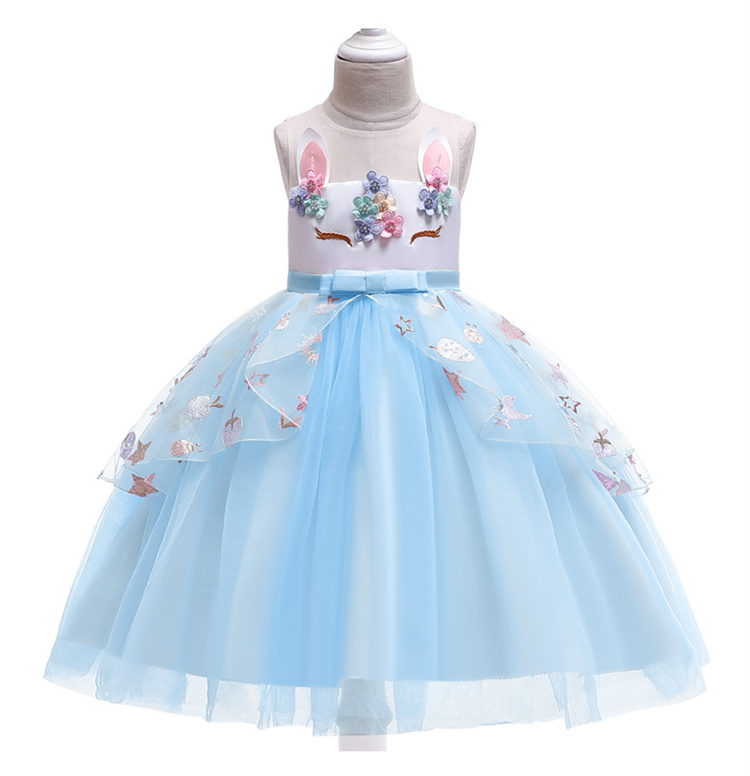 LZH Kids Unicorn Birthday Party Easter Costume for Girls Pageant Princess Dress Children Unicorn Dresses