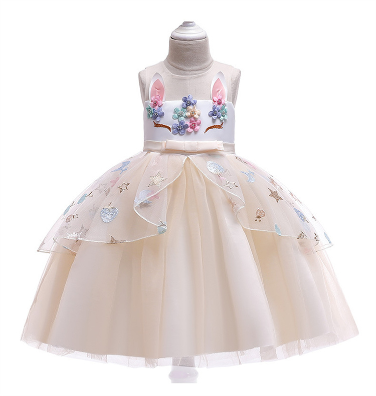 LZH Kids Unicorn Birthday Party Easter Costume for Girls Pageant Princess Dress Children Unicorn Dresses