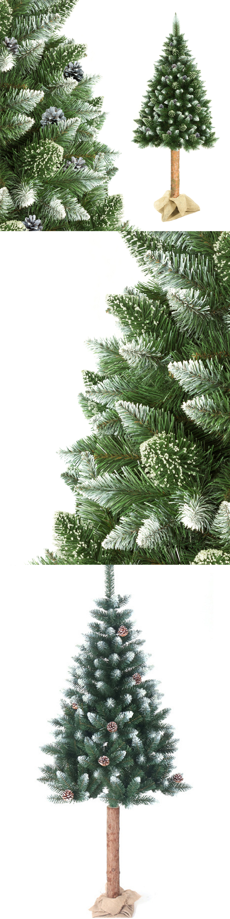 SYXMAS With Wood Pole Artificial Christmas trees on a natural trunk Home/Party/Holiday/Office/Festival Decoration