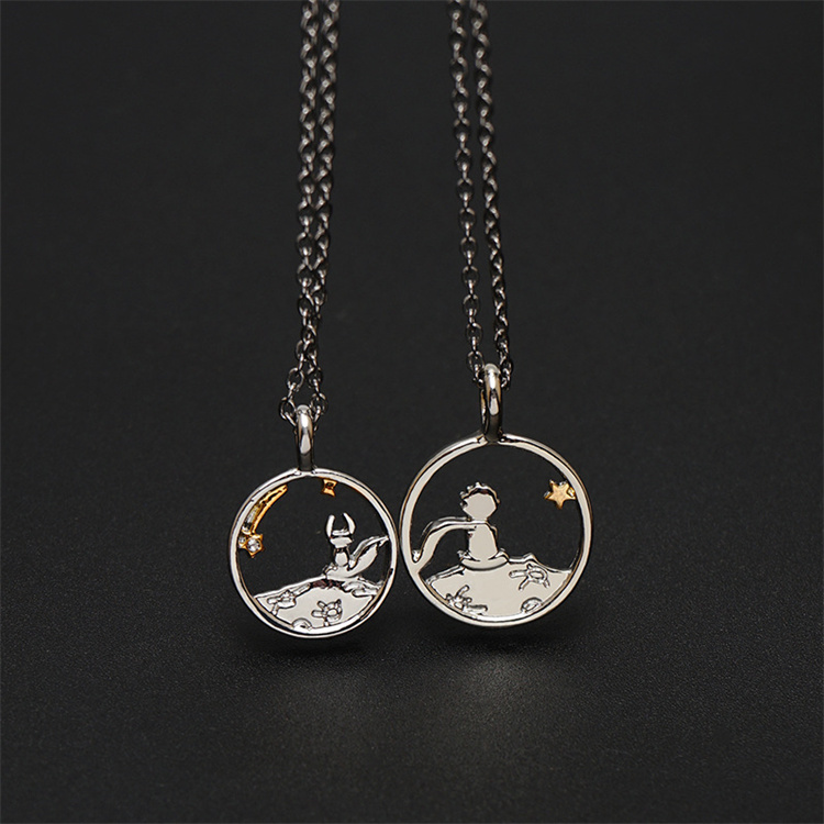 High Fashion Necklace Jewelries Little Fox And Little Prince Titanium Steel Couple Necklaces