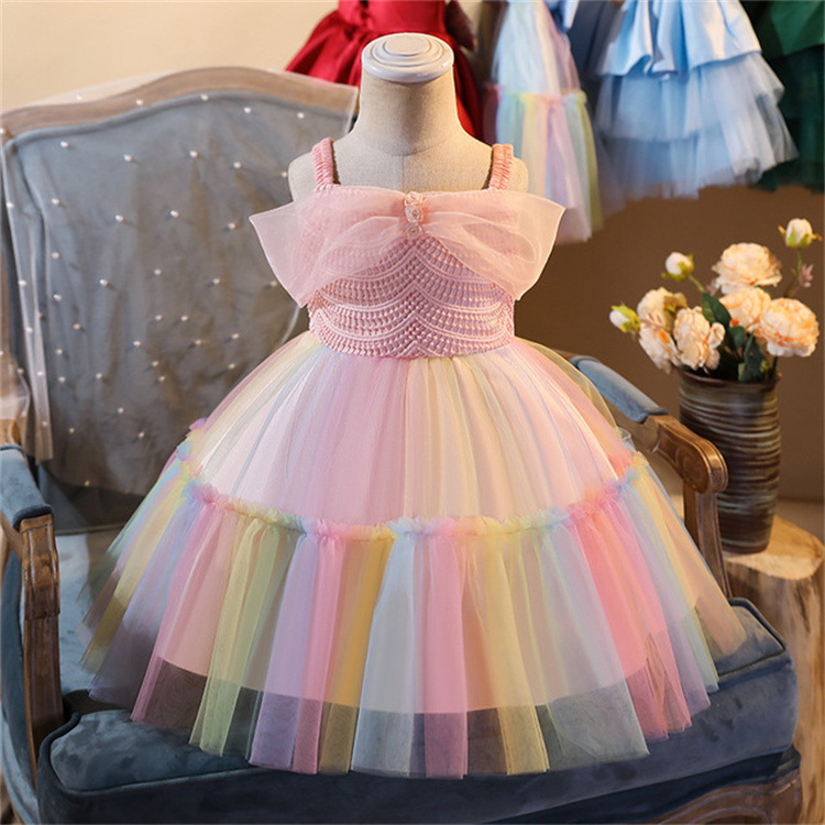 LZH Children Party Dresses Kids Suspenders Princess Dress Sweet Lace Christmas Party Evening Girls Gown