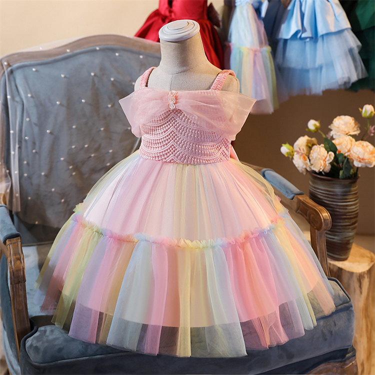 LZH Children Party Dresses Kids Suspenders Princess Dress Sweet Lace Christmas Party Evening Girls Gown