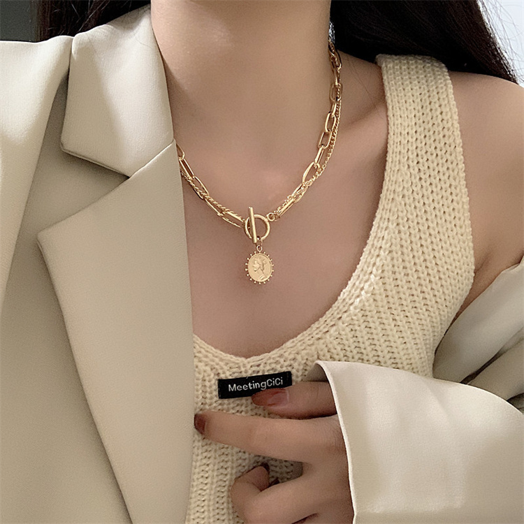 Temperament Double Layer Simple Necklace Personality Beauty Choker Ladies Necklace Jewelry