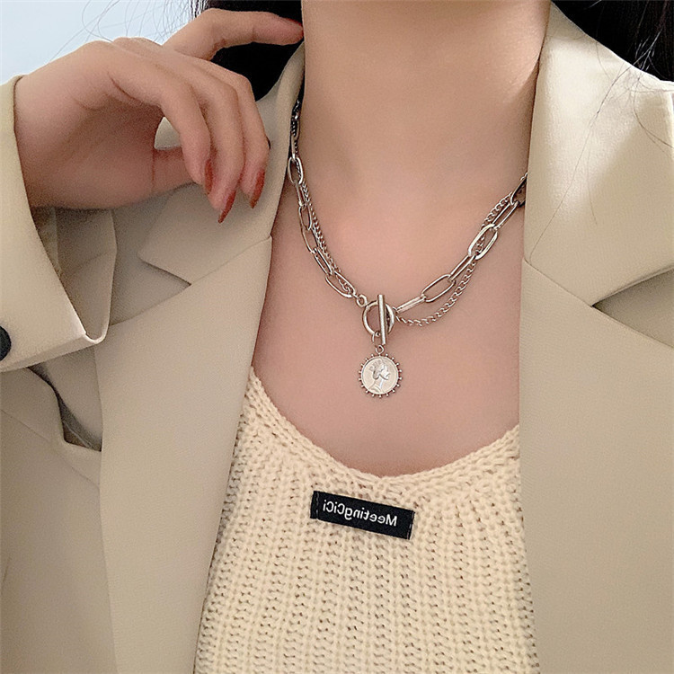 Temperament Double Layer Simple Necklace Personality Beauty Choker Ladies Necklace Jewelry