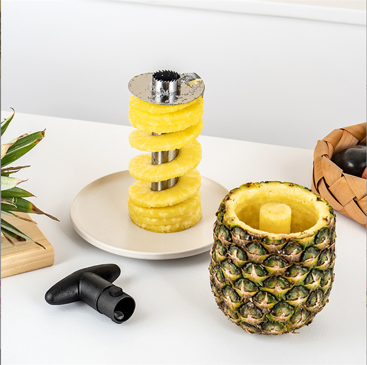 kitchen gadgets 2022 Professional Easy Core Removal Stainless Steel Pineapple Peeler Pineapple Corer and Slicer Cutter