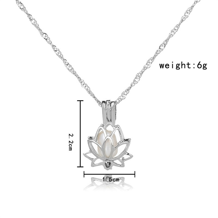 Particularly Design Flower necklaces Beauty Lotus photo box luminous pendant necklace Dainty necklace