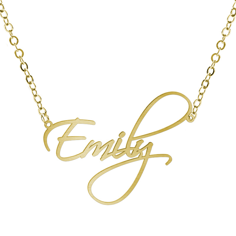 Name Stainless Steel Necklace Letter Choker Necklace Women's Pendant Necklace
