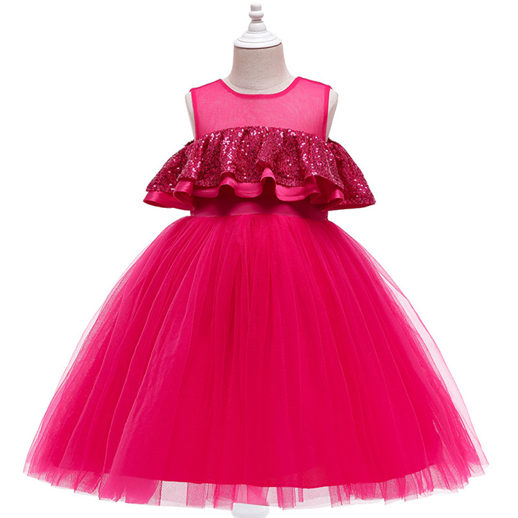 LZH girls party dresses Ruffles Wedding Party Evening Princess kids flower baby girl dress