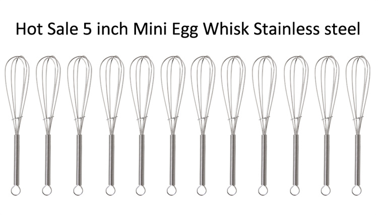 Amazon Hot Sale High Durability Fashion 5 inch 3-wire Endurance Stainless Steel Mini Whisk Egg Beater