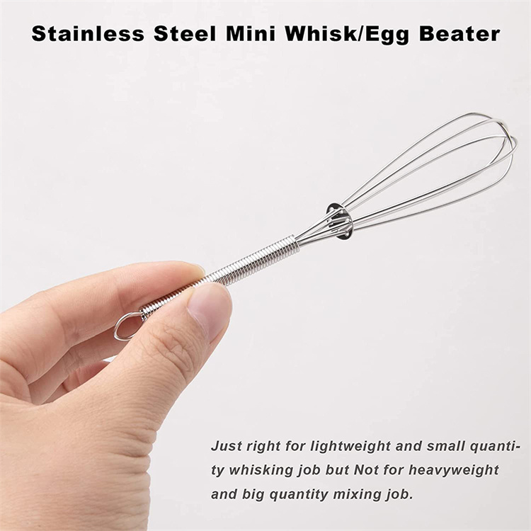 Amazon Hot Sale High Durability Fashion 5 inch 3-wire Endurance Stainless Steel Mini Whisk Egg Beater