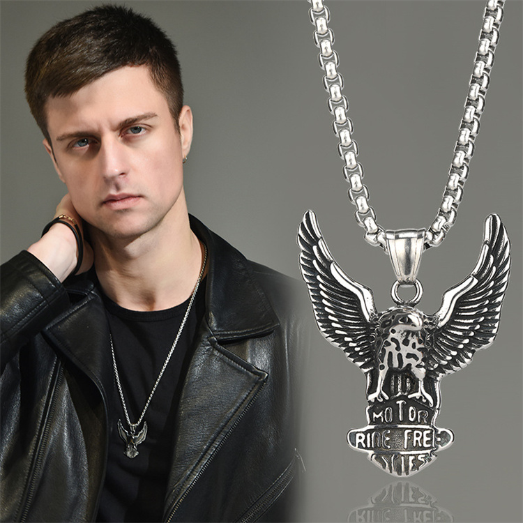 Stainless Steel Necklace Wholesale Hot Sale Vintage Eagle Necklace For Men