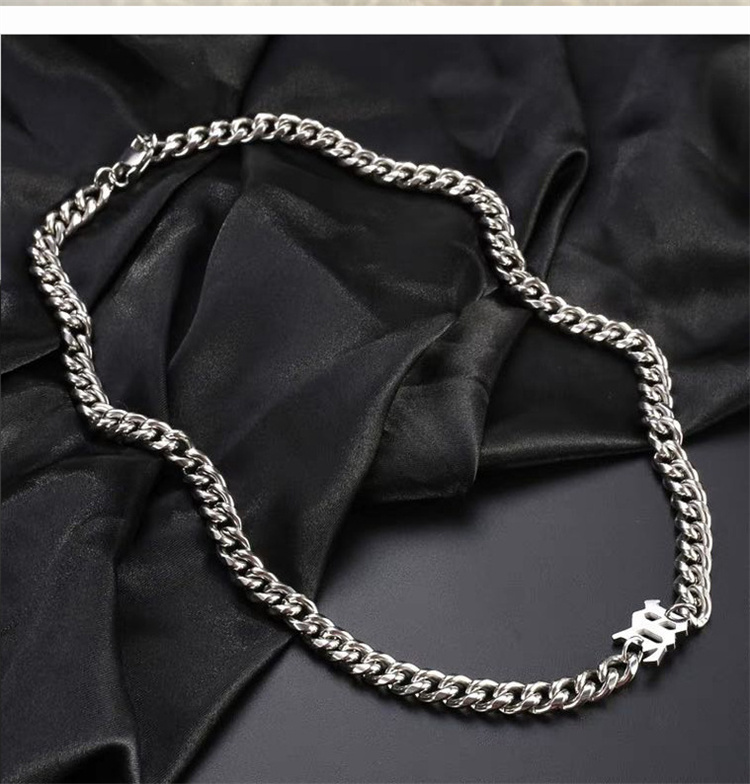 Stainless Steel Necklace Wholesale Letter Necklace Hot Sale Hip Hop Necklace