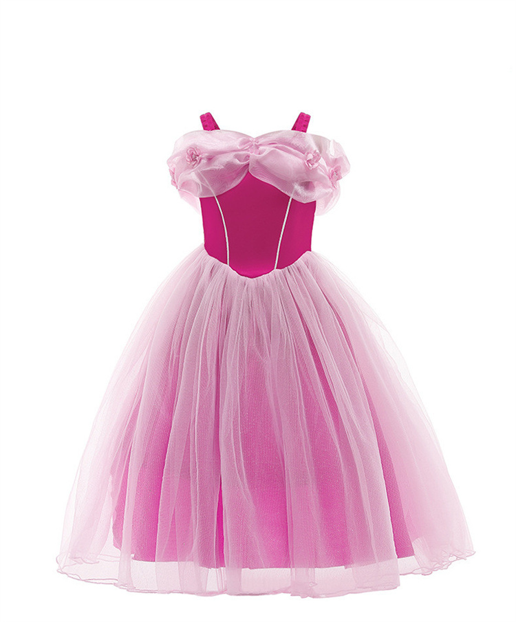 LZH 2021 Fashion Red Princess Dress For Children Sling Baby Girls Costume Halloween For Kids Long Dress 3-10 Year Girl D