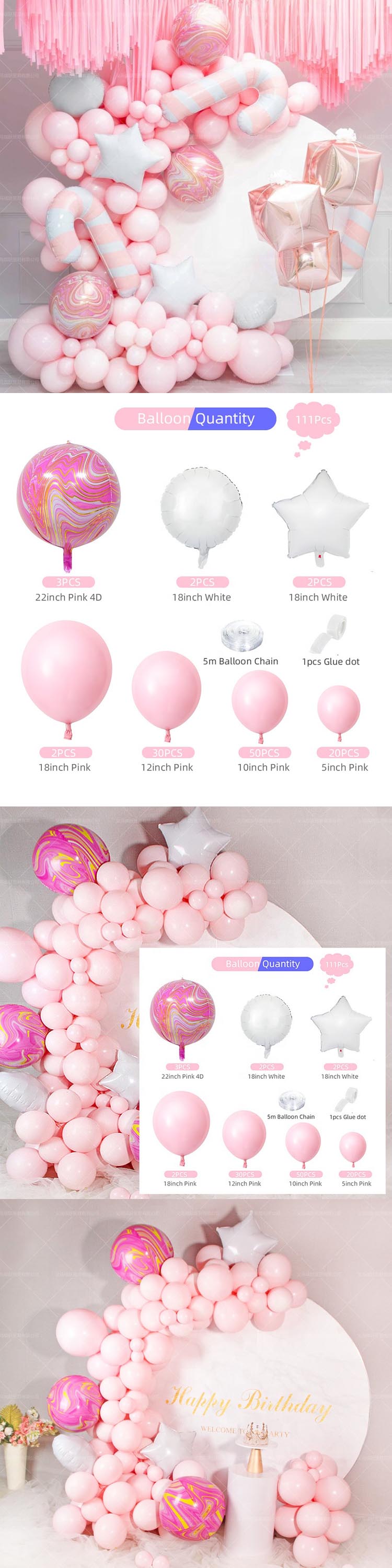 Nice Pink Balloon Arch Garland Kit Theme Party Decoration 140pcs Latex Balloon Garland For Girls Wedding Birthday Party 