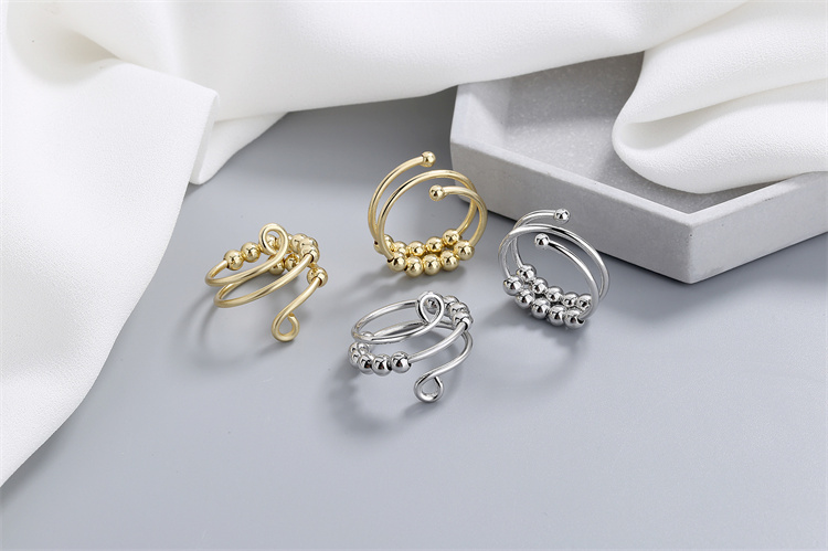 Hot Sale Delicate Double Layer Adjustable Ring Color Preservation Stress Reduction Ring