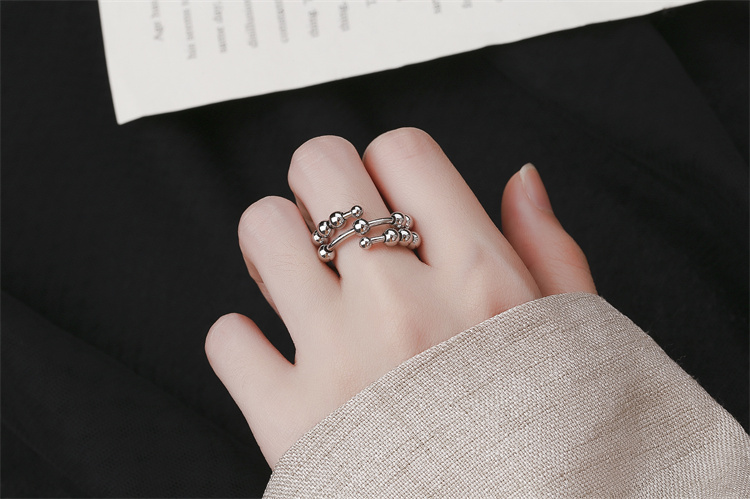 Hot Sale Delicate Double Layer Adjustable Ring Color Preservation Stress Reduction Ring