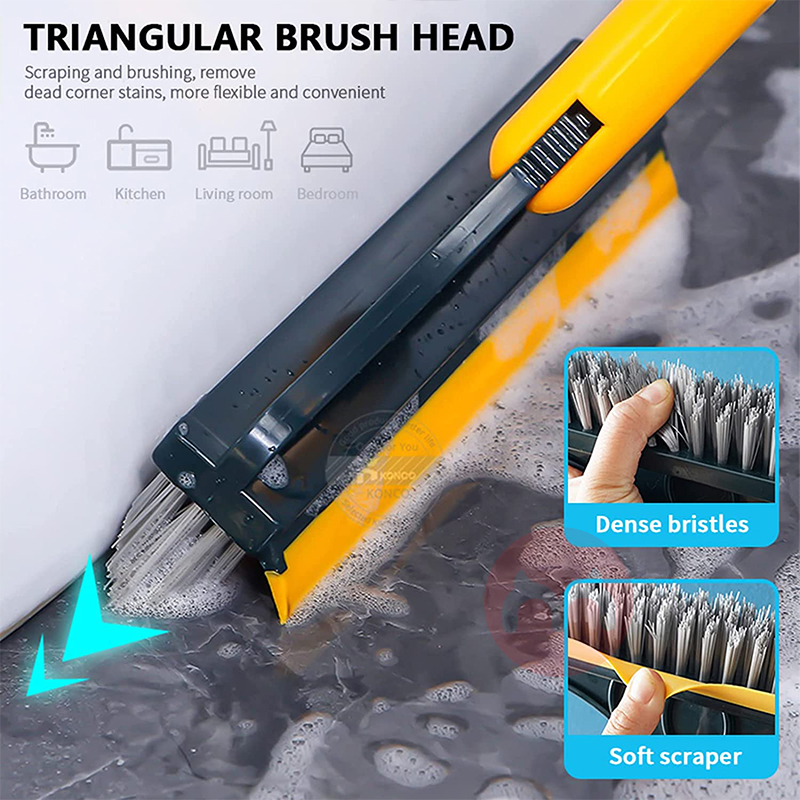 Factory Direct Sales 2 In 1 Cleaning Brush Long Handle Removable Floor Scrub Brush for Squeegee Tile Kitchen Cleaning To