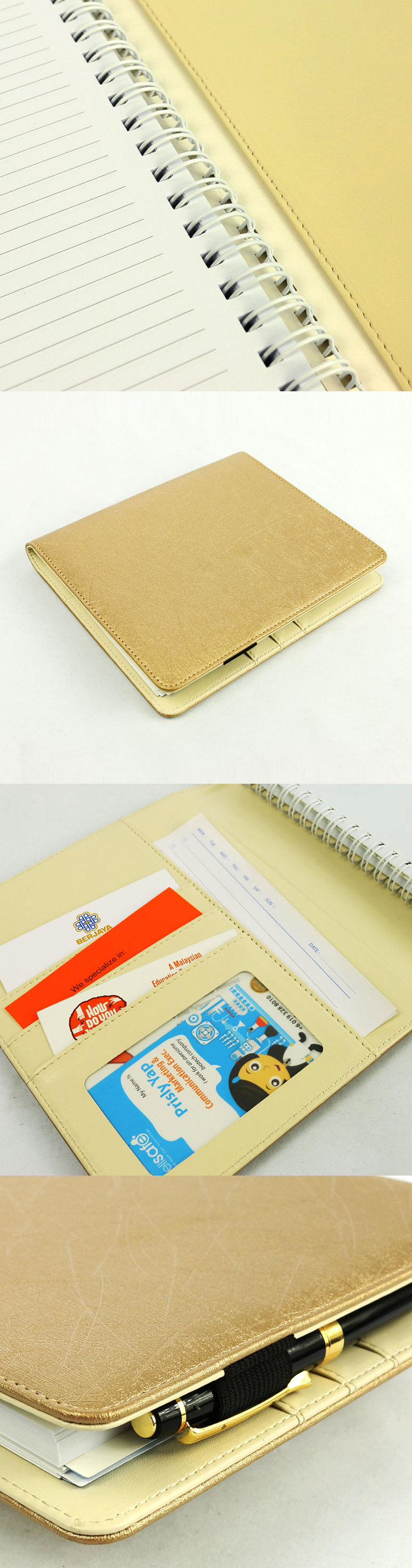 2022 golden color custom blank notebook stationery planner women planner customized