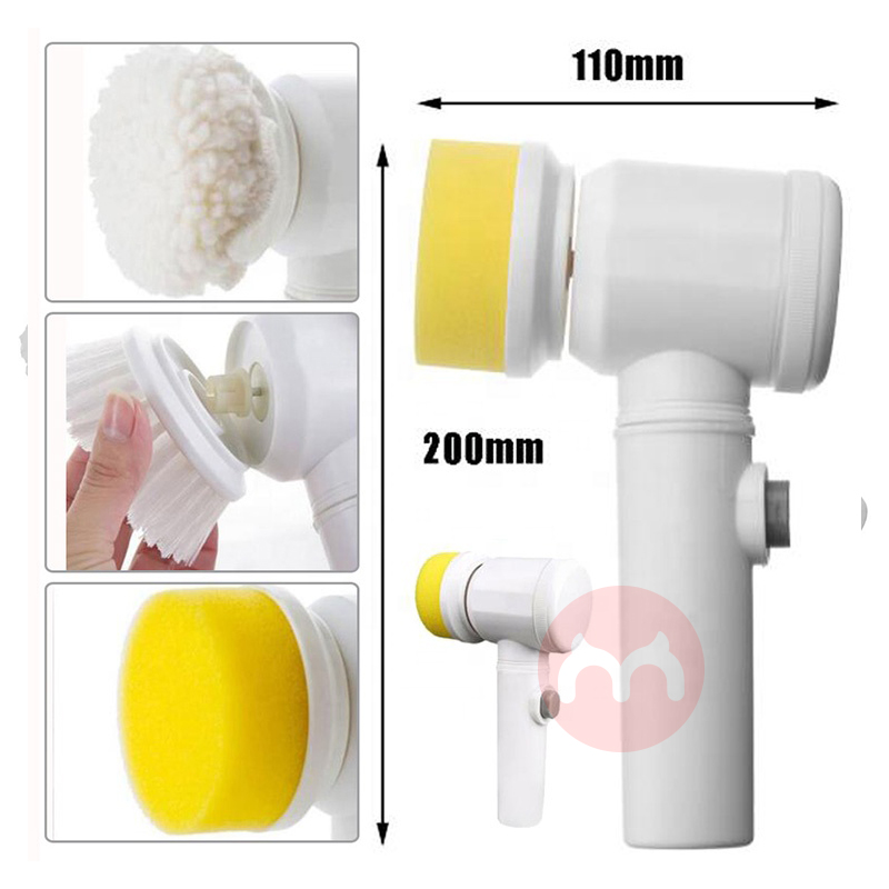 Magic Multifunctional Cleaning Brush 5 in 1 Handheld Kitchen Bathroom Electric Cleaning Tool With Replaceable Brush Head