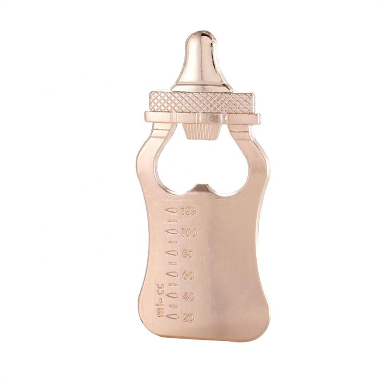 Wedding Favors or Baby Shower Gifts Elegant Blue Box Gold Milk Bottle with Scale Design Baby Bottle Opener