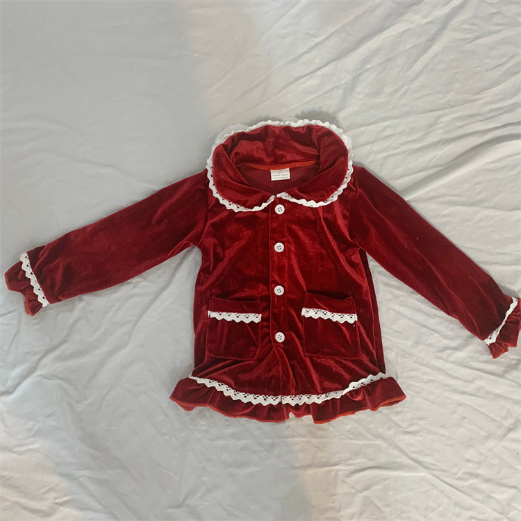 JINXI Velvet Red Soft Christmas pajamas for cute girls