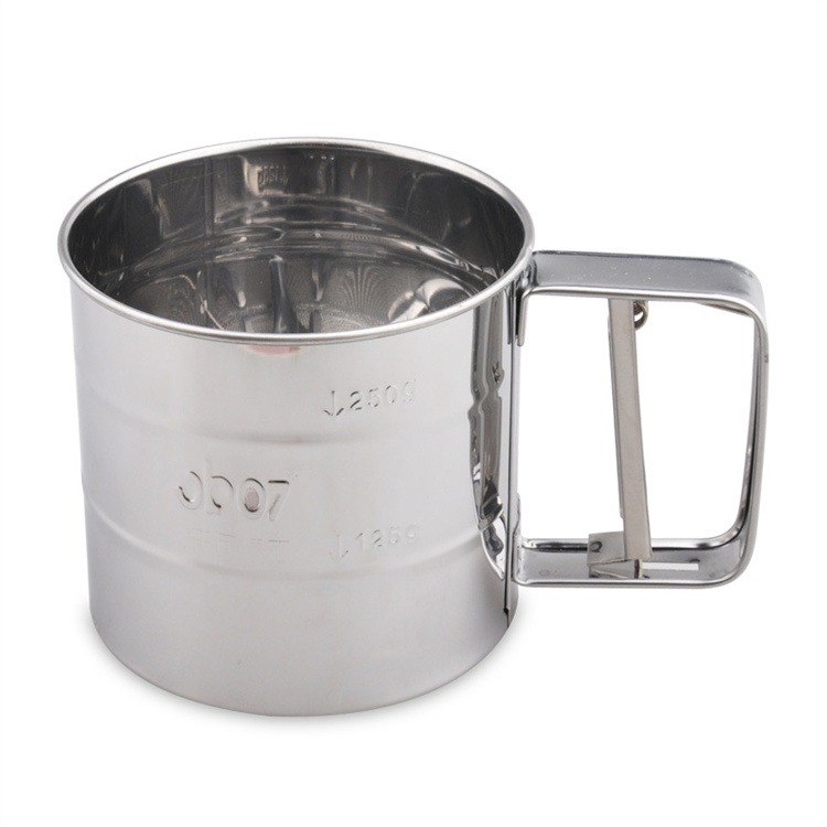 Small double-layer powder sieve Cup Semi-automatic hand-held flour sieve cake baking tools