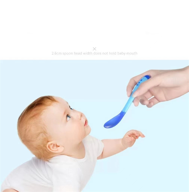 SUAN Infant silica gel temperature sensitive spoon feeding drug spoon temperature sensitive color spoons