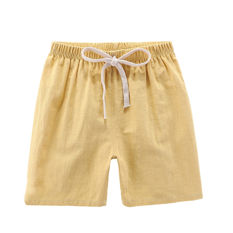 JINXI Cotton Children's pocket drawstring solid color boys shorts