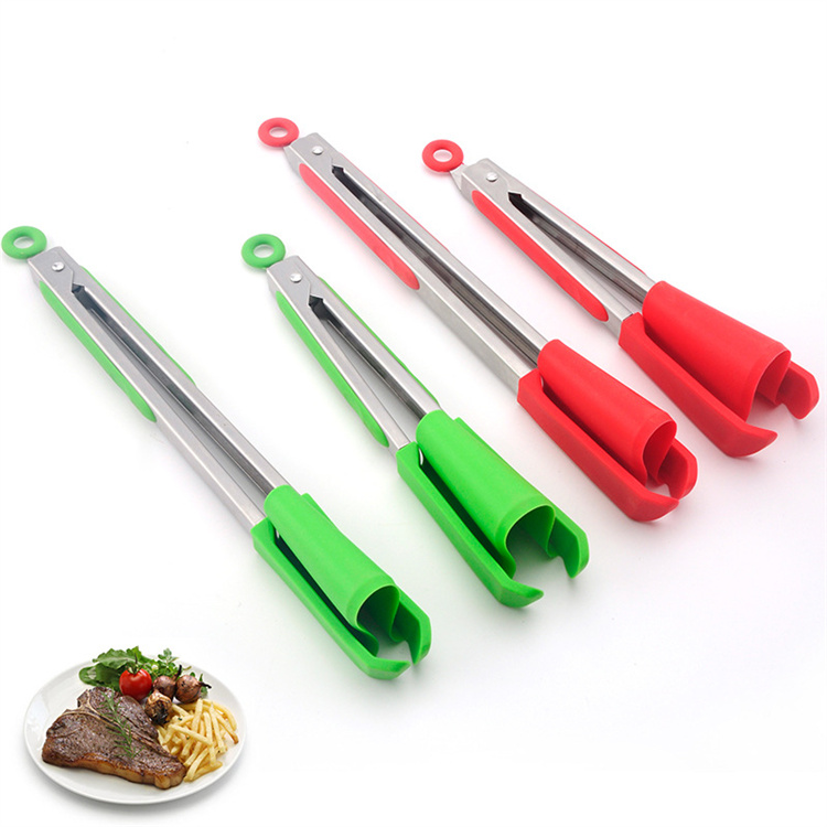 Kitchen chef spatula tongs for heat resistant silicone food clips