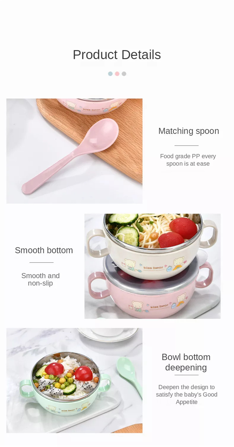 SUAN Stainless steel baby cutlery child cutlery plate feeding bowl cutlery set for children to eat