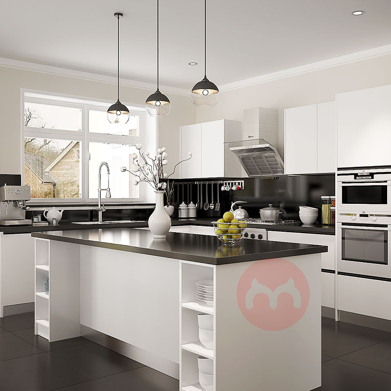 OPPEIN White Lacquer Flat Pack Kitchen Cabinet Furniture for Australia Project